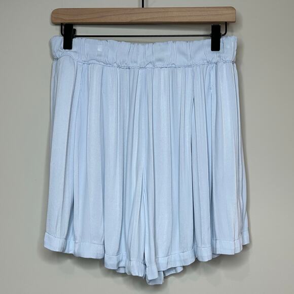 Tina Jo Blue Paperbag Shorts Size L Inseam 4.5" - Picture 1 of 5